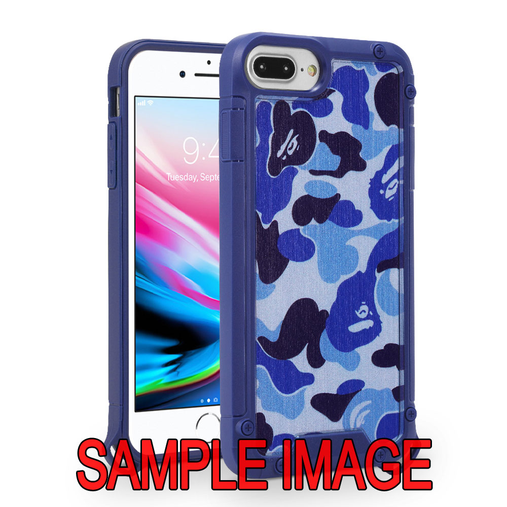 Tuff Bumper Edge Shield Protection Armor Case for LG K51 (CAMOUFLAGE Blue)